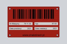 Tabliczka znamionowa kod kreskowy aluminium