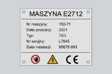 Tabliczka znamionowa nadruk
