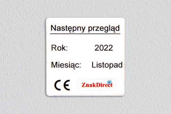 Naklejka inspekcyjna